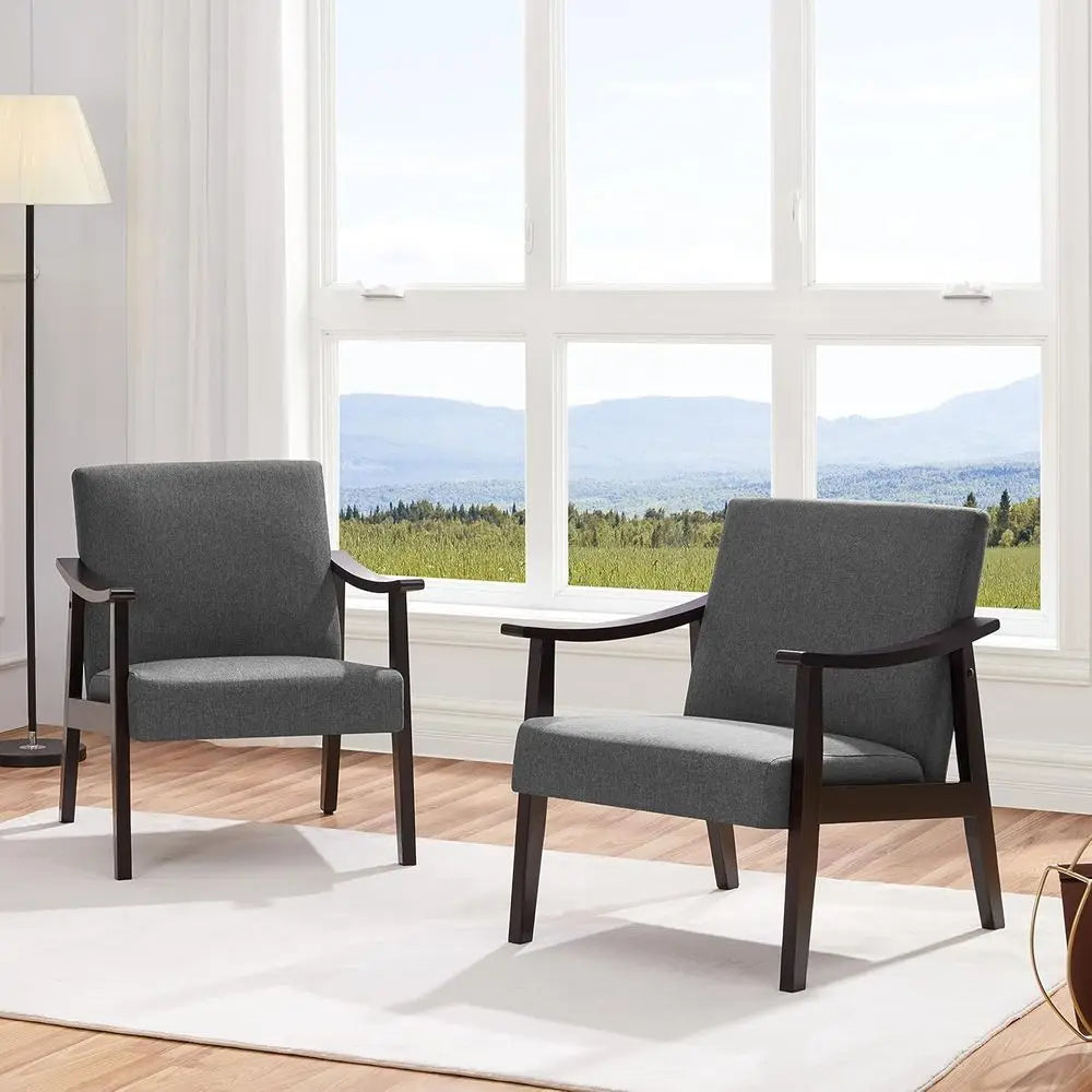 The Belmont Charcoal Upholstered Accent Duo