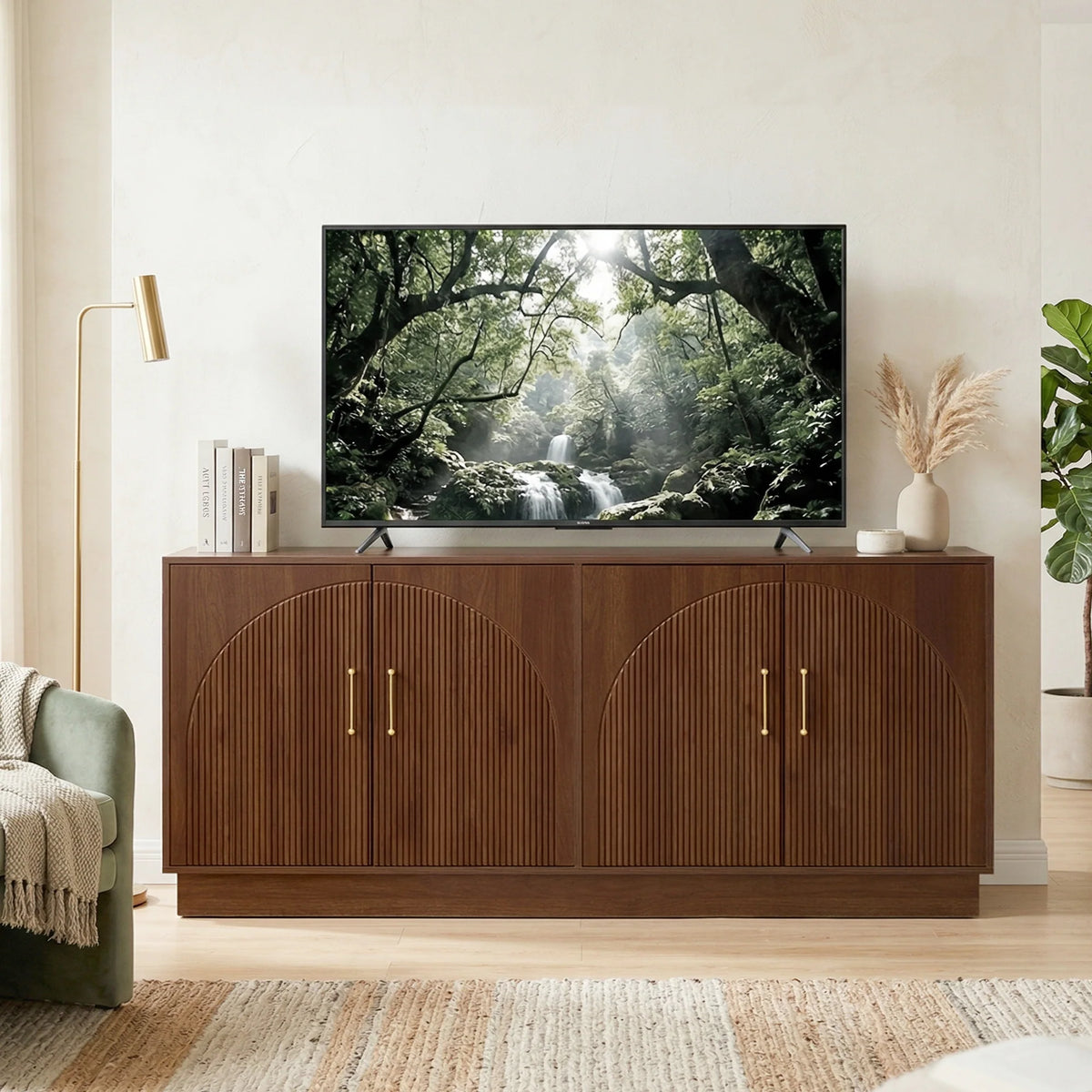 65" Mid-Century Modern TV Stand with Storage