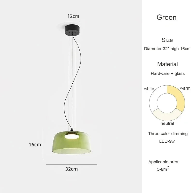 Belmont Collection | Geometric Glass-Topped Blown Glass Pendant - detail view 13 revealing design nuance in a Mid-Century Modern living room setting.
