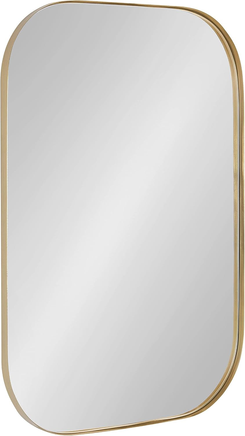 Rollo Midcentury Rounded Rectangle Mirror; 20 X 30; Gold; Modern Metal Framed Mirror