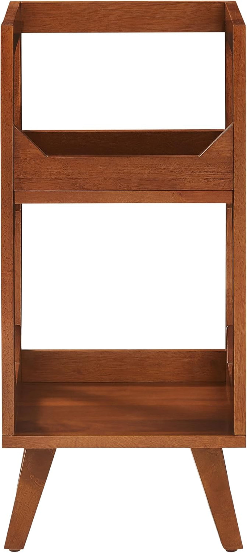 Asheville Small Mid-Century Modern Record Stand, Vinyl Storage, Holds up to 130 Records, Walnut