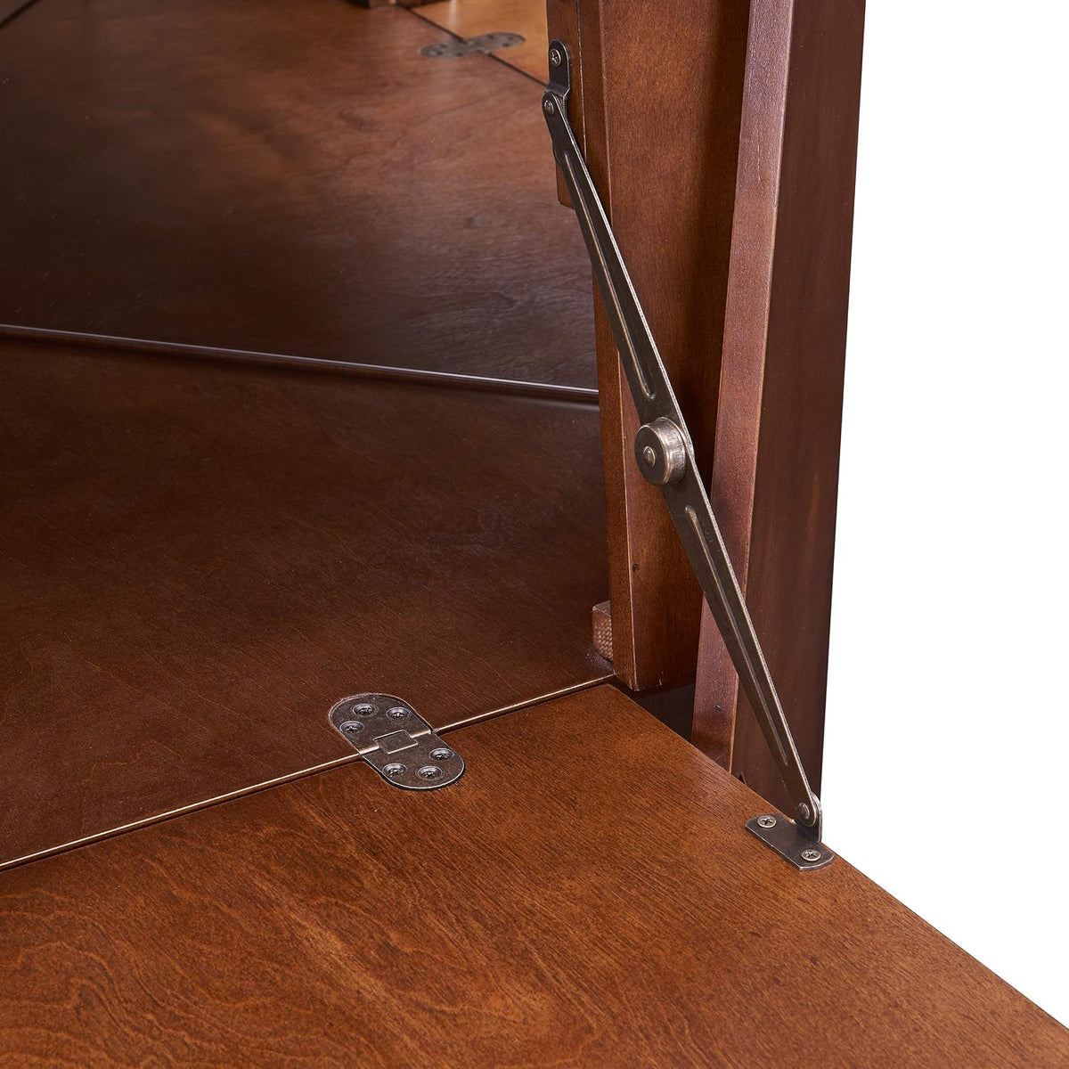 Larson Corner Storage Bar Cabinet, Brown.