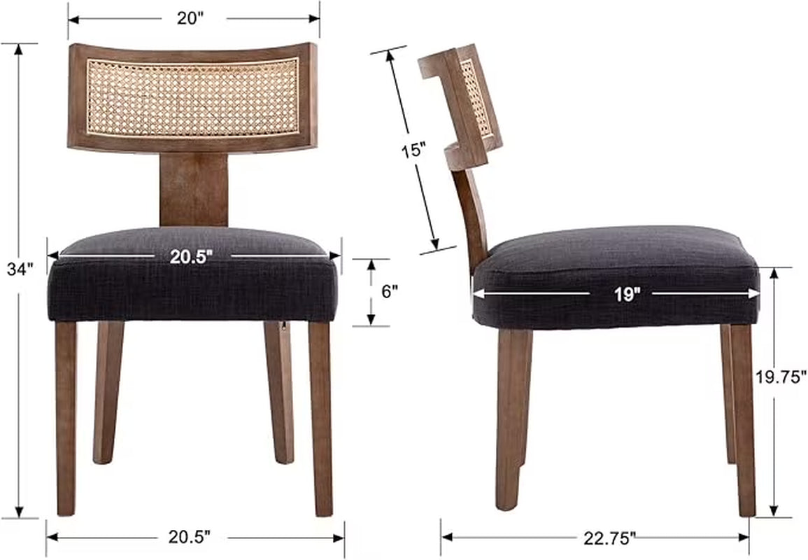 Chic Set of 2 Modern Rattan Backrest Dining Chairs - Perfect for Your Kitchen or Dining Room! 🪑✨ #HomeDecor #MidCenturyStyle