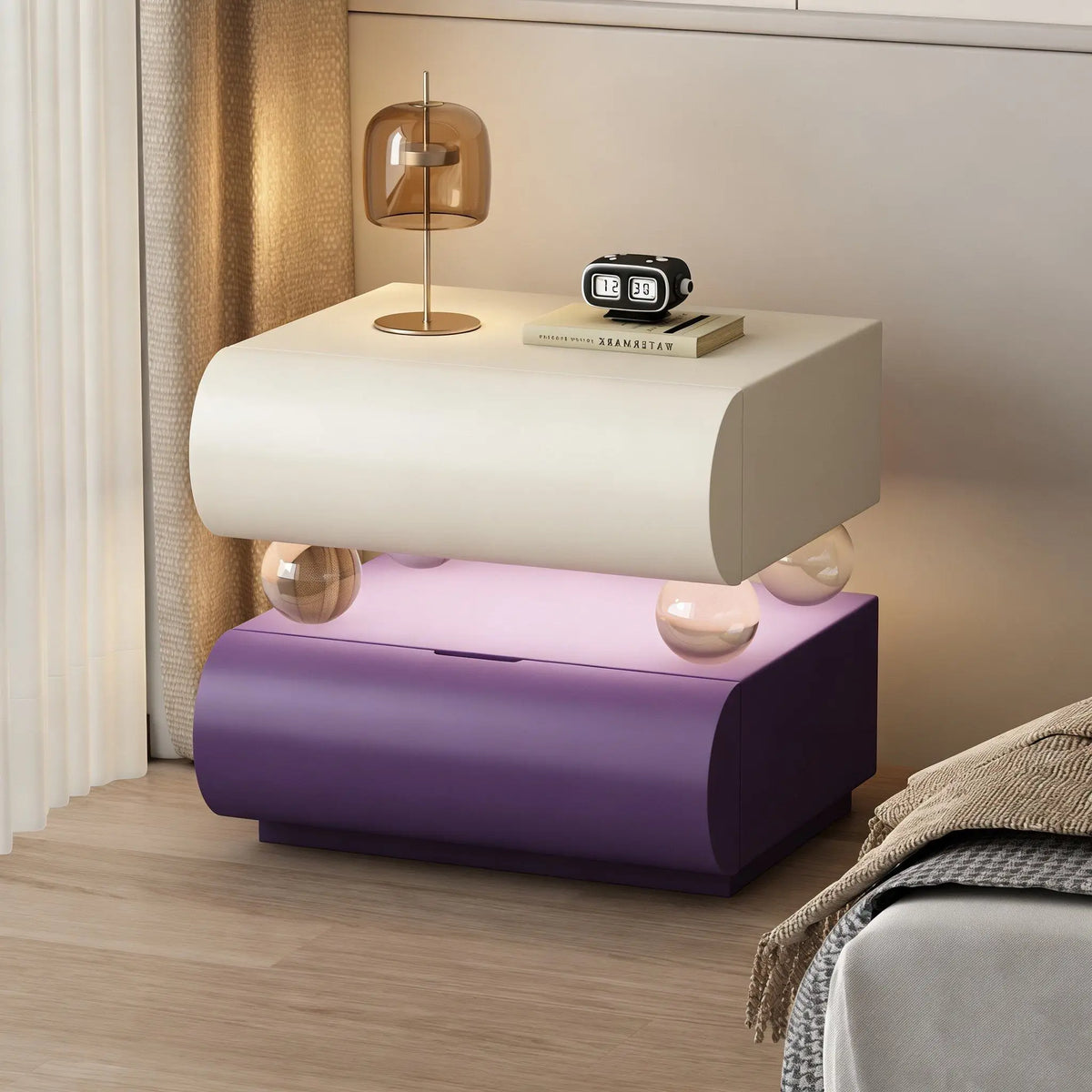 Belmont Collection | Tapered-Leg Nordic Nordic Bedside Table - Curated Bedroom for the Modern Living Collection | Woodies ON Woodlawn