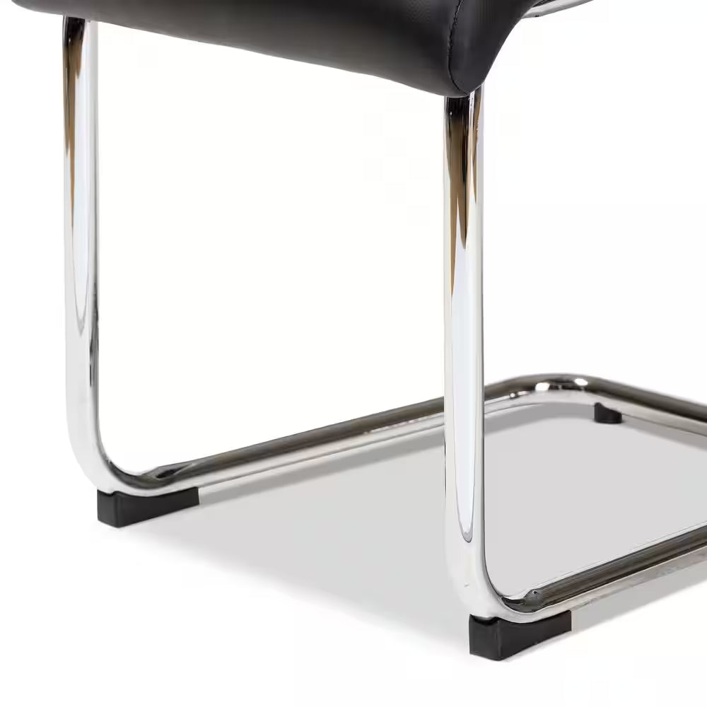 Marlys Black Faux Leather Upholstered Dining Chair (Set of 4)