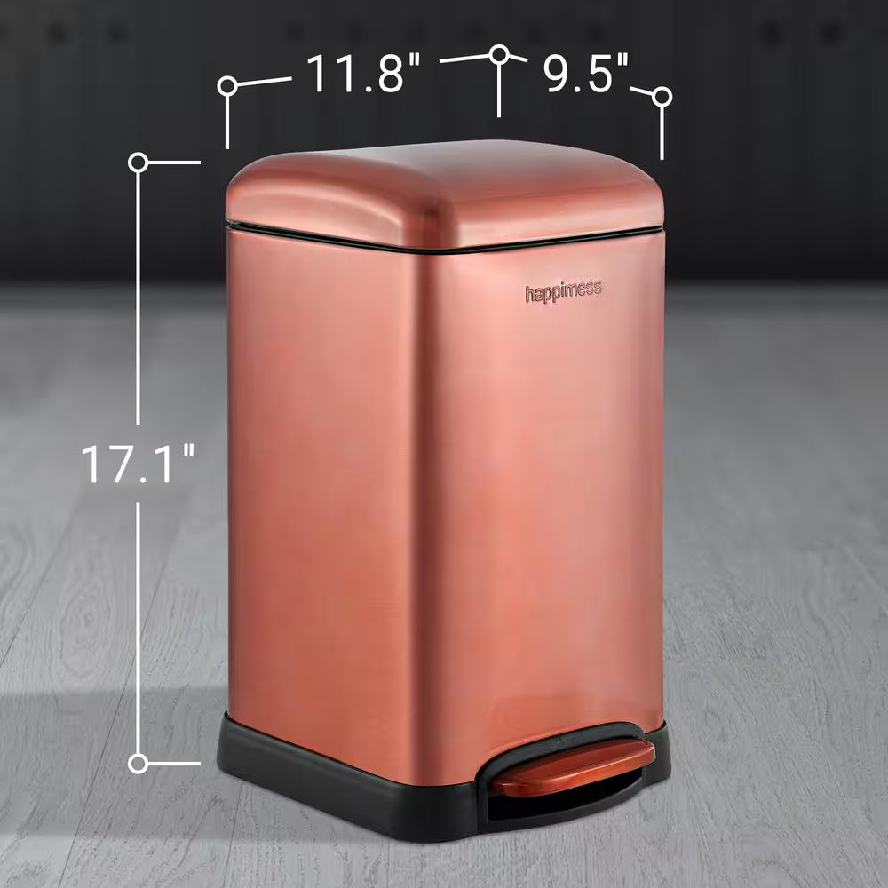 Betty Retro Mini 3.2 Gal. Rose Gold Step-Open Trash Can