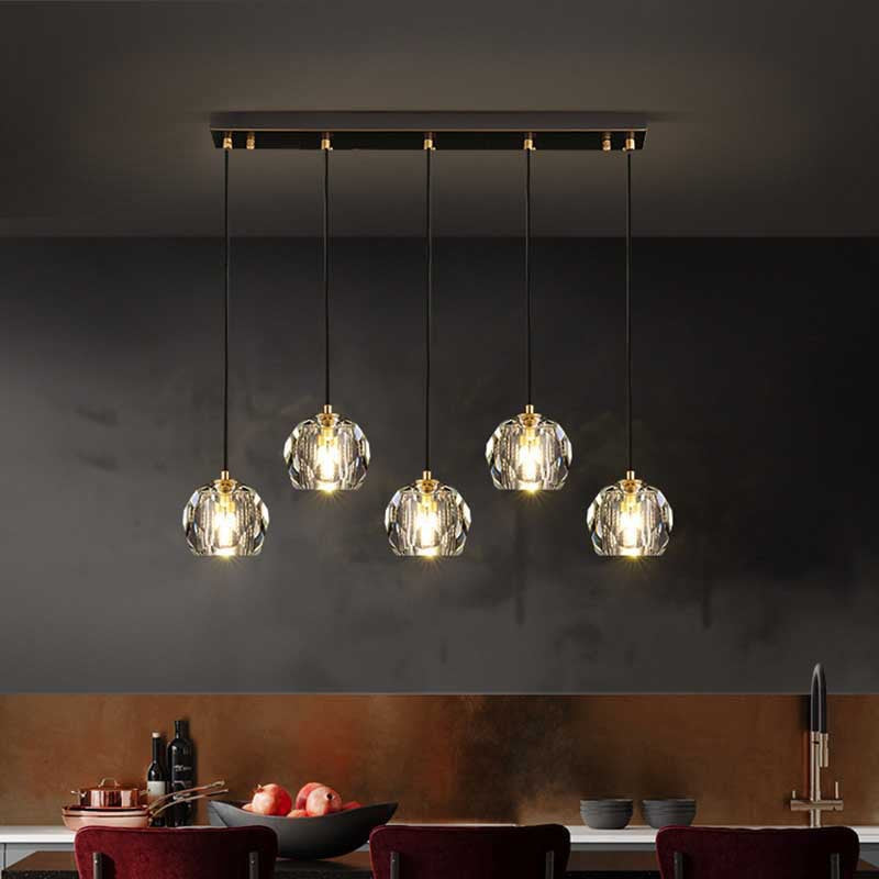 Meridian Collection | Sculptural Brass-Accented Copper & Brass Chandelier - showcasing full sculptural form and material finish in a Mid-Century Modern living room setting.