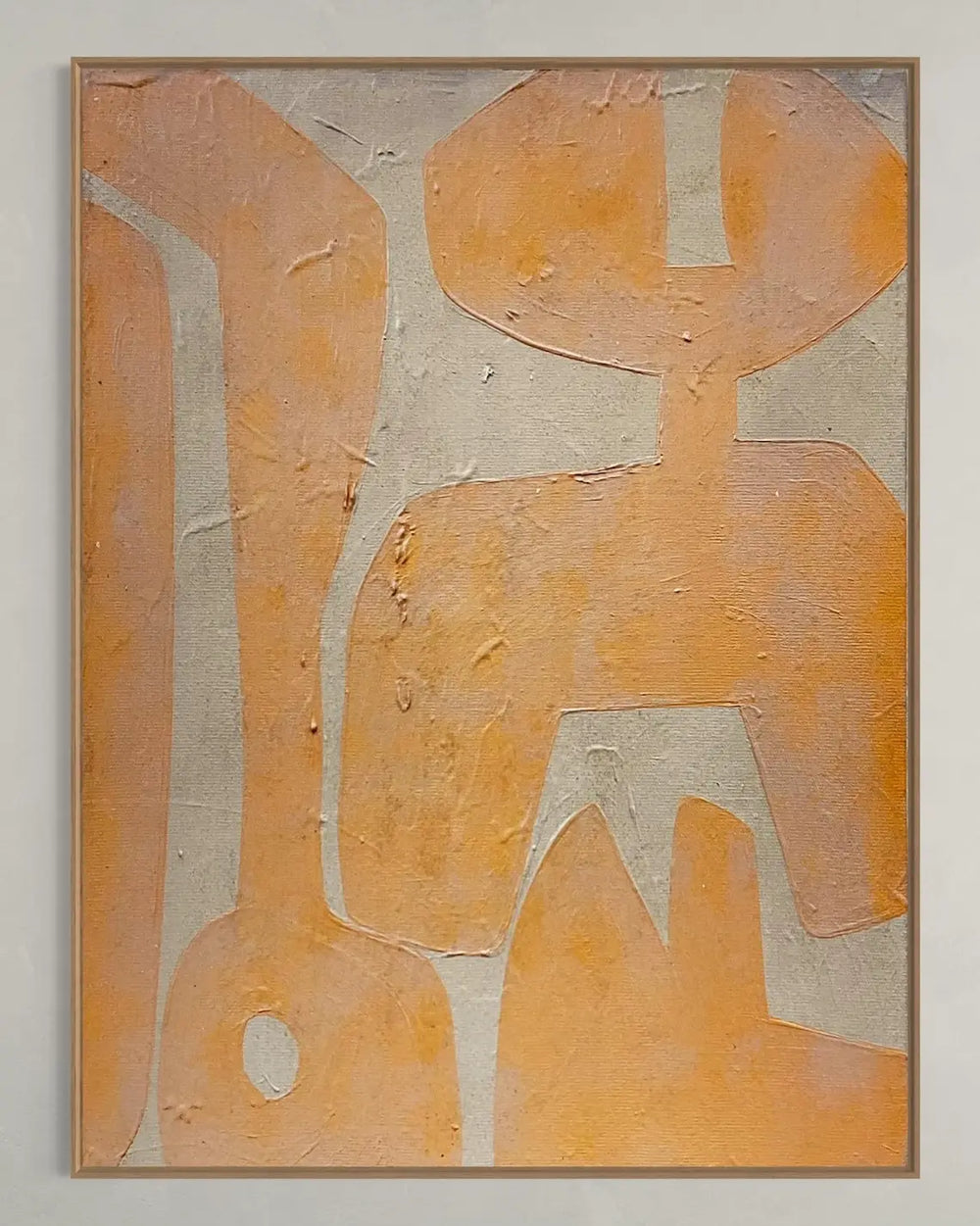 Mustard Yellow Textured Abstract Painting - Mid Century Modern Elegance