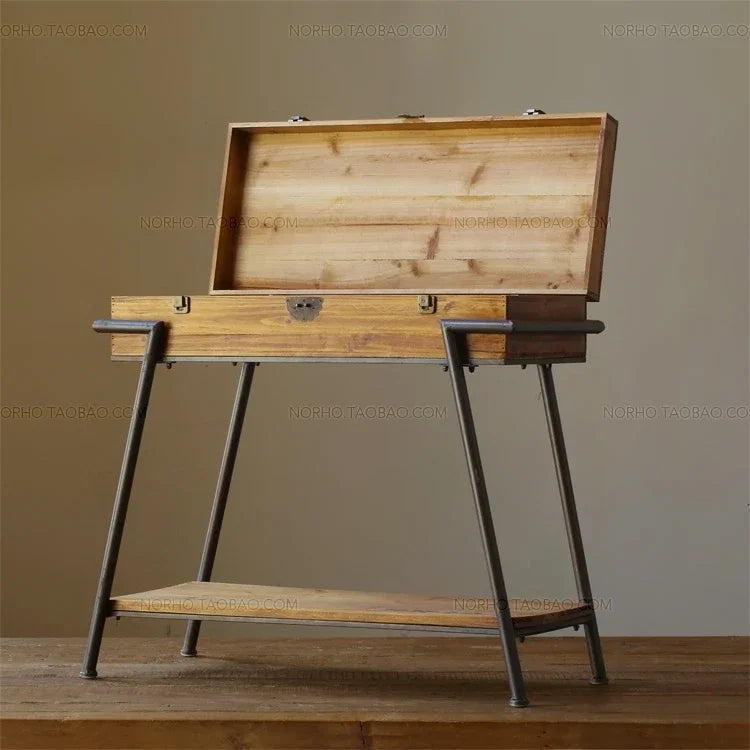 Dresden Collection | Streamlined Walnut Console - framed in an editorial still-life composition in a Mid-Century Modern entryway setting.