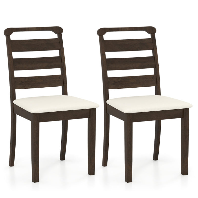 Polyester Upholstered Wooden Dining Chair Set of 2
