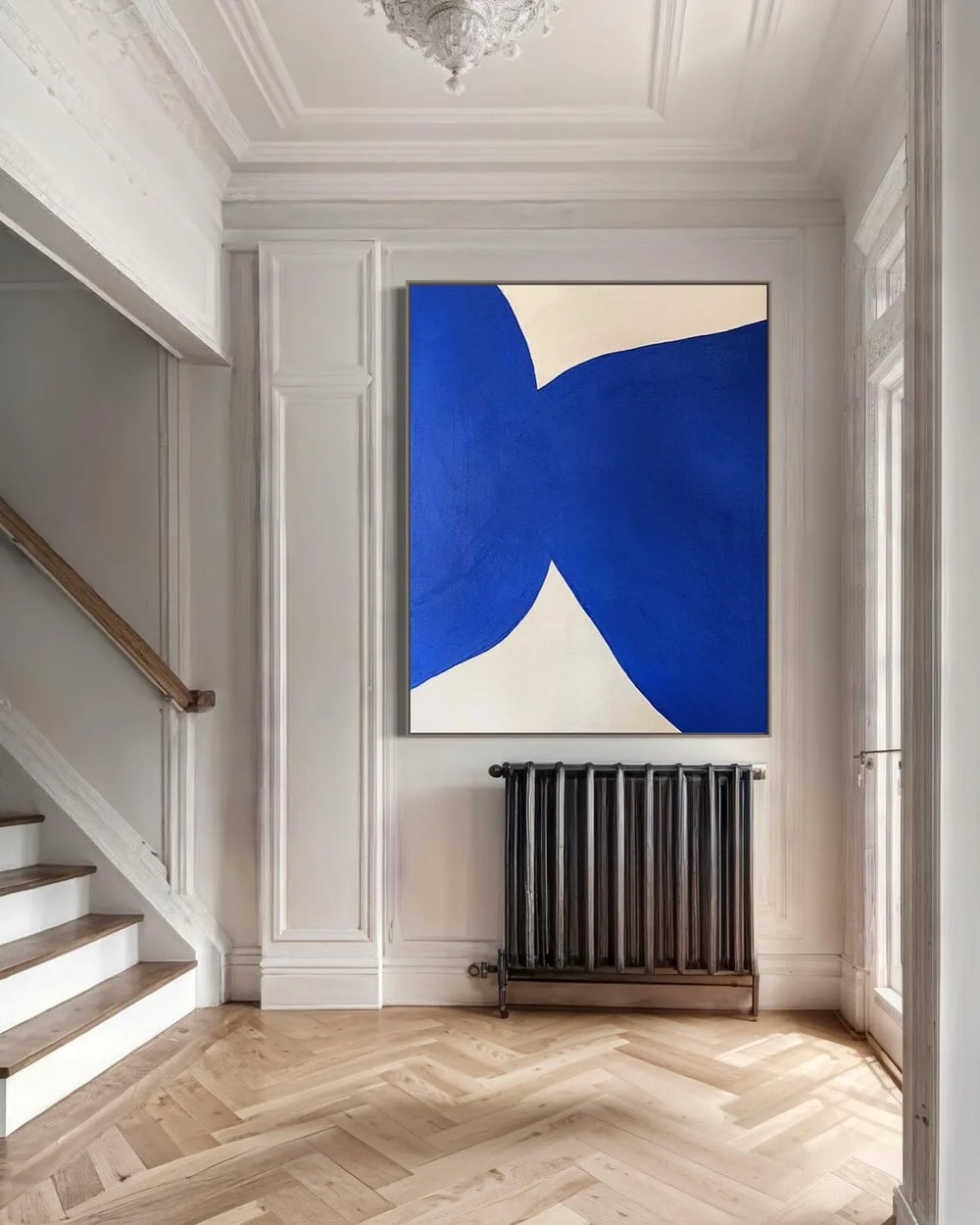 Mustard Yellow Textured Abstract Painting - Mid Century Modern Elegance