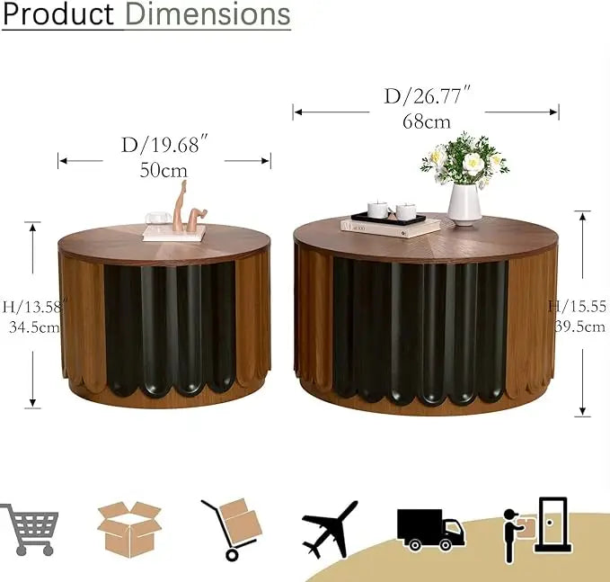 Belmont Collection | Tapered-Leg Circular Walnut Nesting Tables - Curated Furniture for the Modern Living Collection | Woodies ON Woodlawn