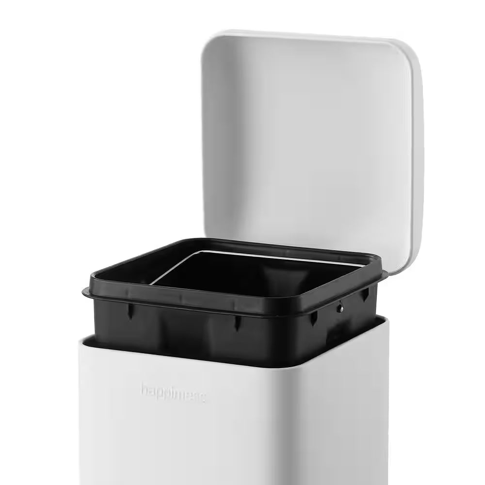 Betty Retro Mini 3.2 Gal. White Step-Open Trash Can