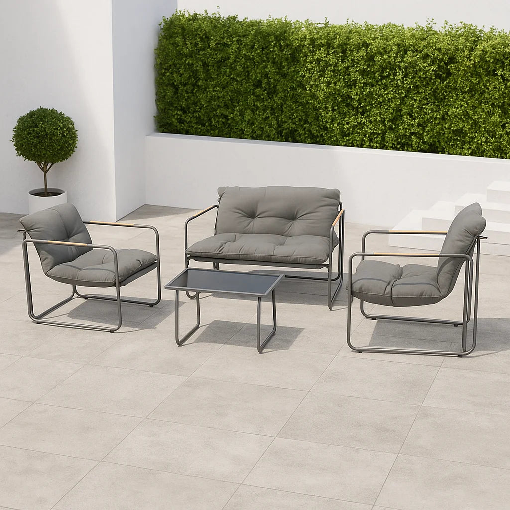 Modern Metal Patio Furniture Set Stylish Fabric Outdoor Sofa & Garden Conversation Set for Durable Outdoor Sofa Set