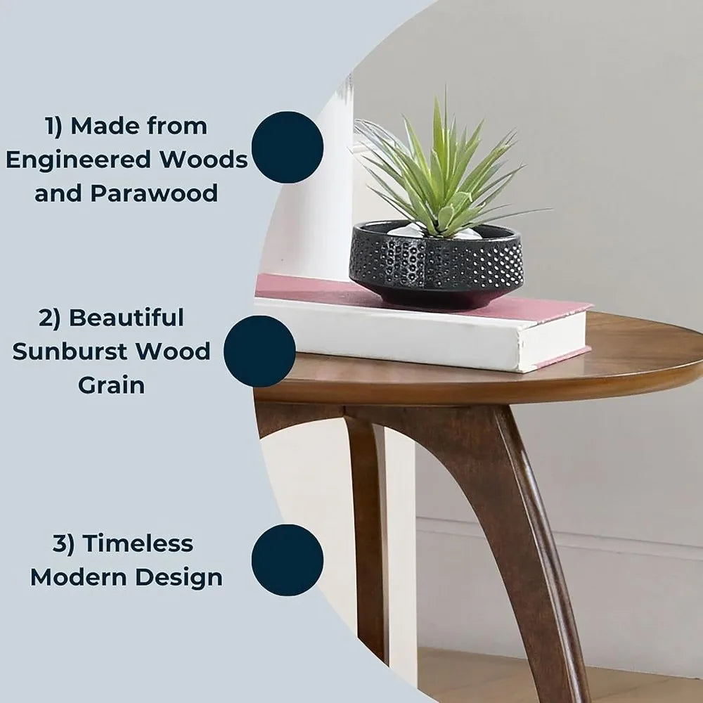 The Ellington Walnut Round End Table