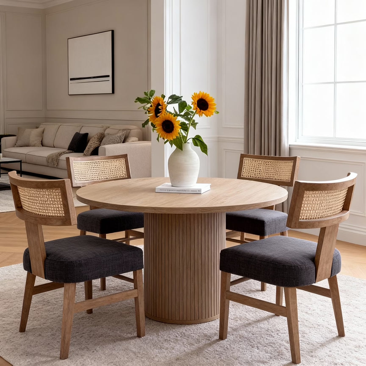 Chic Set of 2 Modern Rattan Backrest Dining Chairs - Perfect for Your Kitchen or Dining Room! 🪑✨ #HomeDecor #MidCenturyStyle