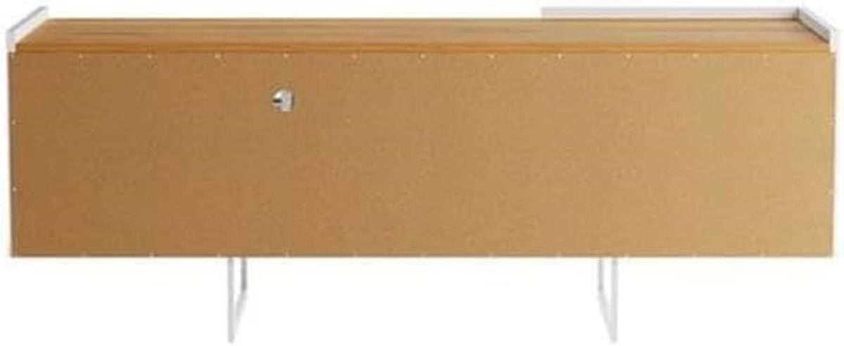 Winston 53.14" TV Stand with 4 Shelves, 53.14 Inches, White and Cinnamon