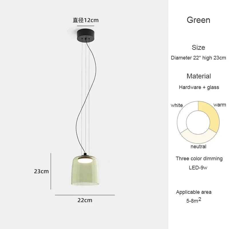 Belmont Collection | Geometric Glass-Topped Blown Glass Pendant - detail view 16 revealing design nuance in a Mid-Century Modern living room setting.