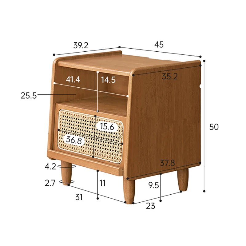 Chinese Vintage Rustic Nightstands with Hidden Storage