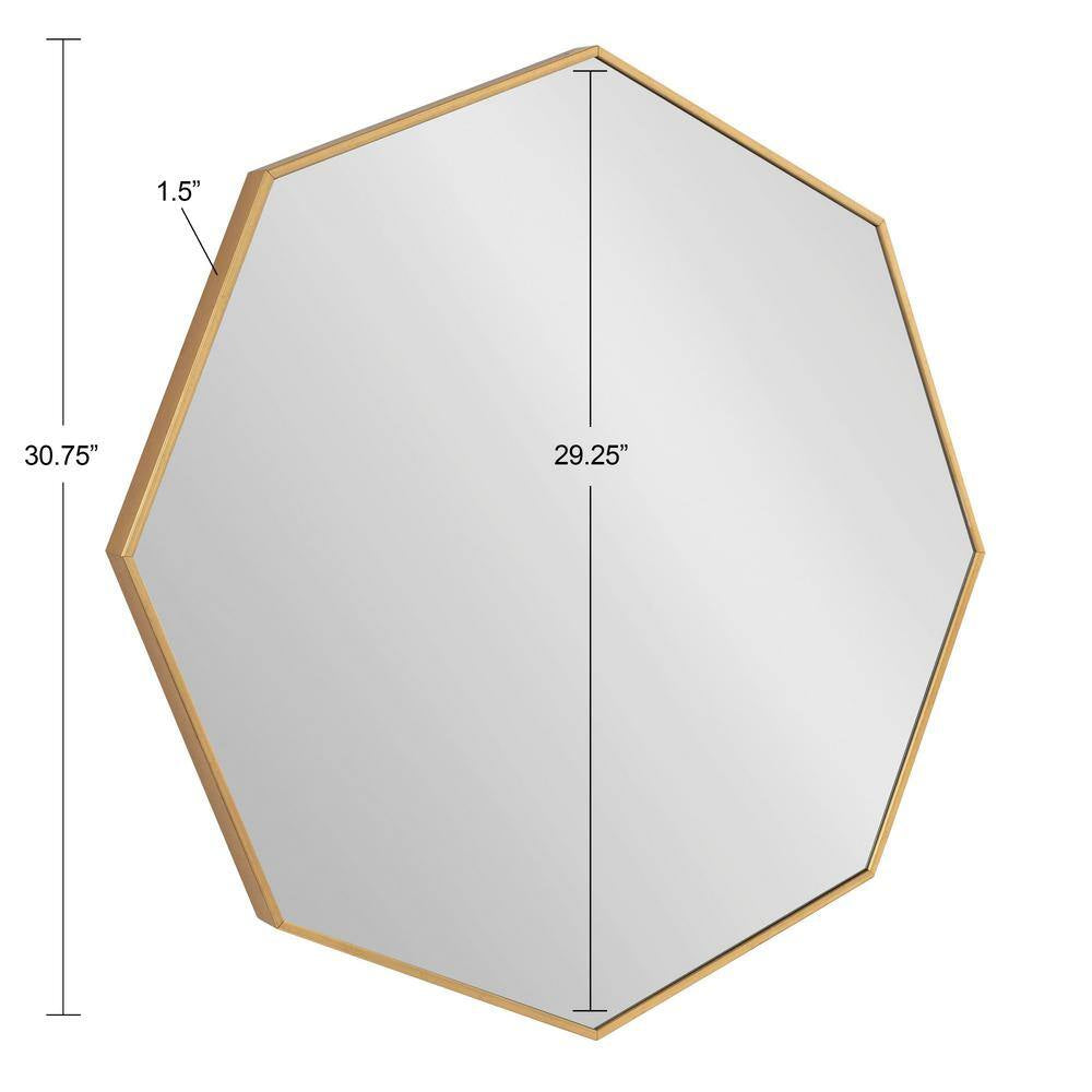 Rhodes 30 In. X 30 In. Classic Octagon Framed Gold Wall Accent Mirror