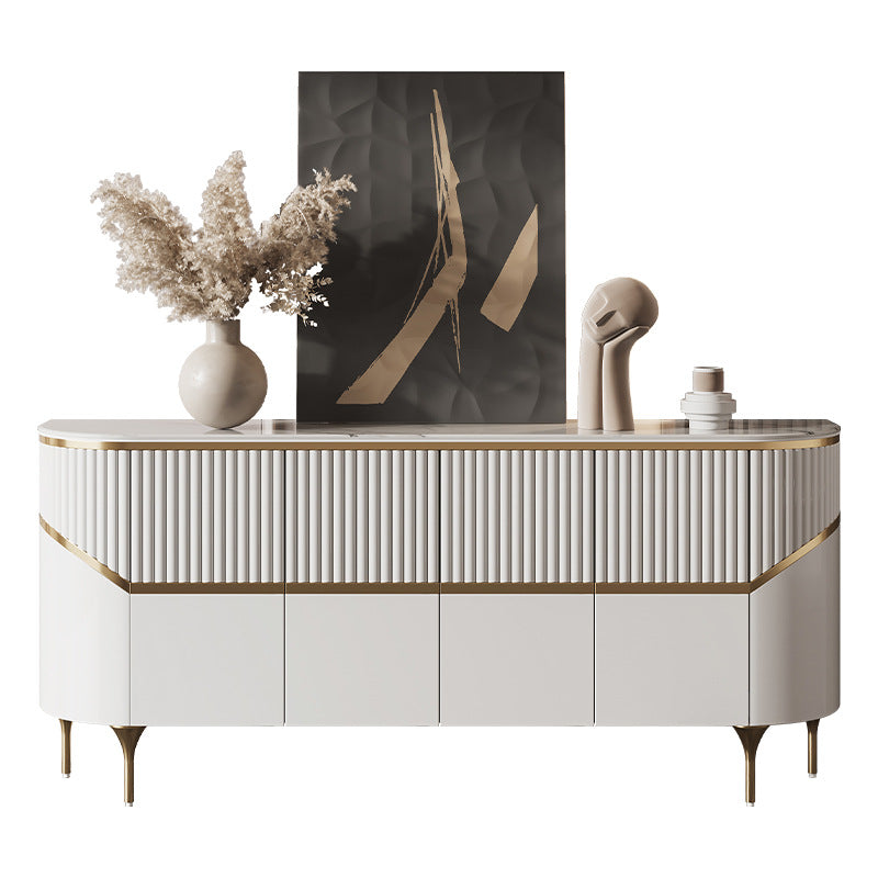 Astoria Collection | Tapered-Leg Brass-Accented Walnut Entrance Console - highlighting material texture and craftsmanship detail in a Mid-Century Modern entryway setting.