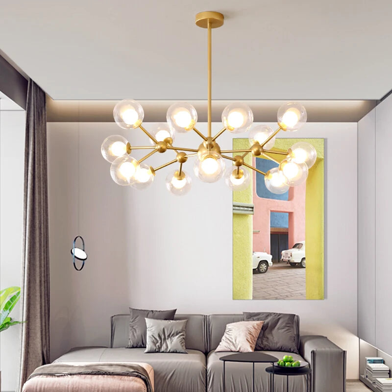 The Astoria Multi-Sphere Glass Chandelier