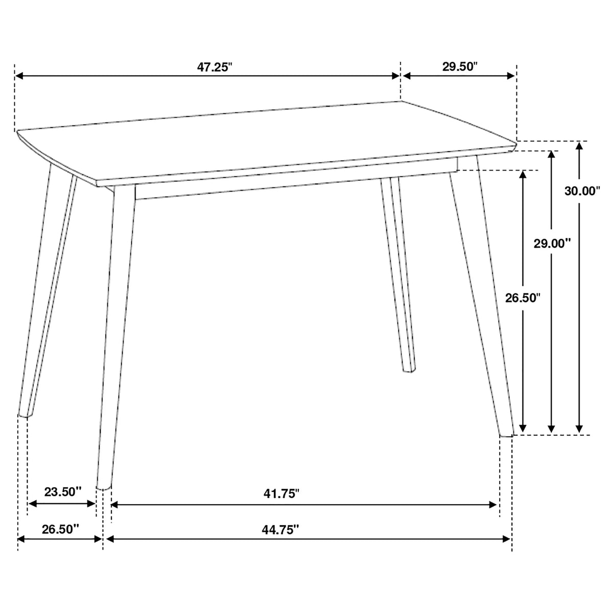 Kersey Rectangular 47-Inch Wood Dining Table Chestnut