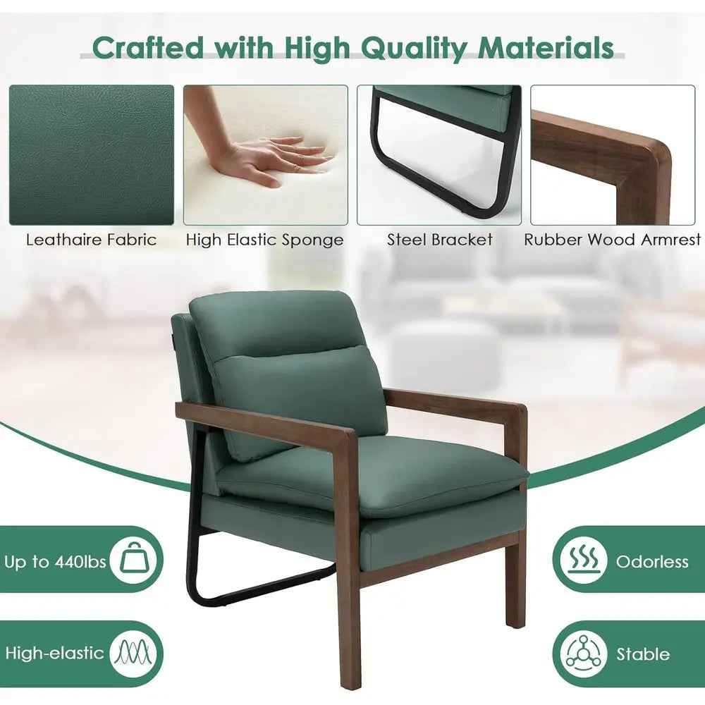 The Fontaine Emerald Leather Lounge Chair