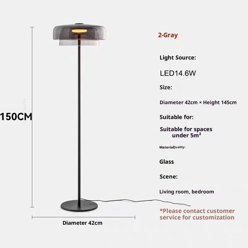 Fontaine Collection | Minimalist Steel-Framed Brushed Steel Floor Lamp - presented at scale within a designed interior in a Mid-Century Modern living room setting.