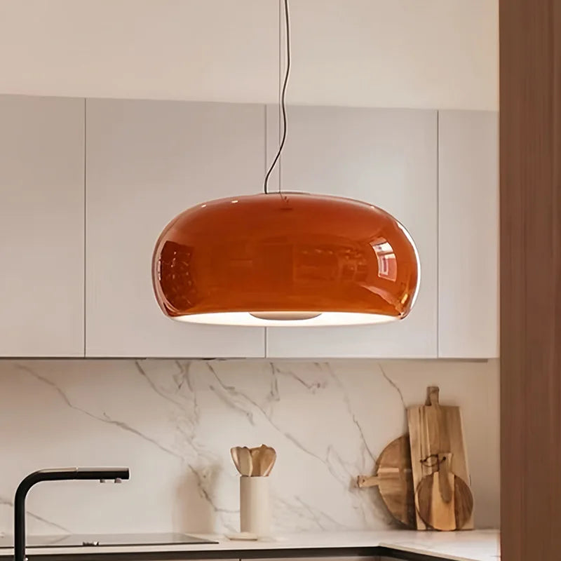 The Astoria Ruby Glass Pendant