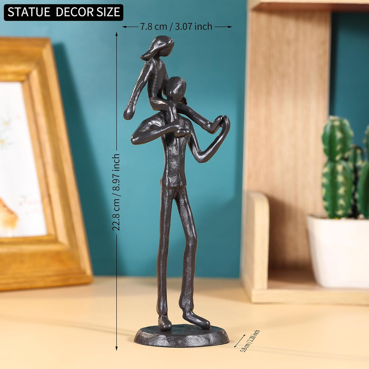 Father Daughter Gifts - Loss of Father Sympathy Gift, Presents for Dad from Daughter ，Birthday Gift for Daddy from Daughter，Cast Iron Art Home Decoration Statue for Father'S Day