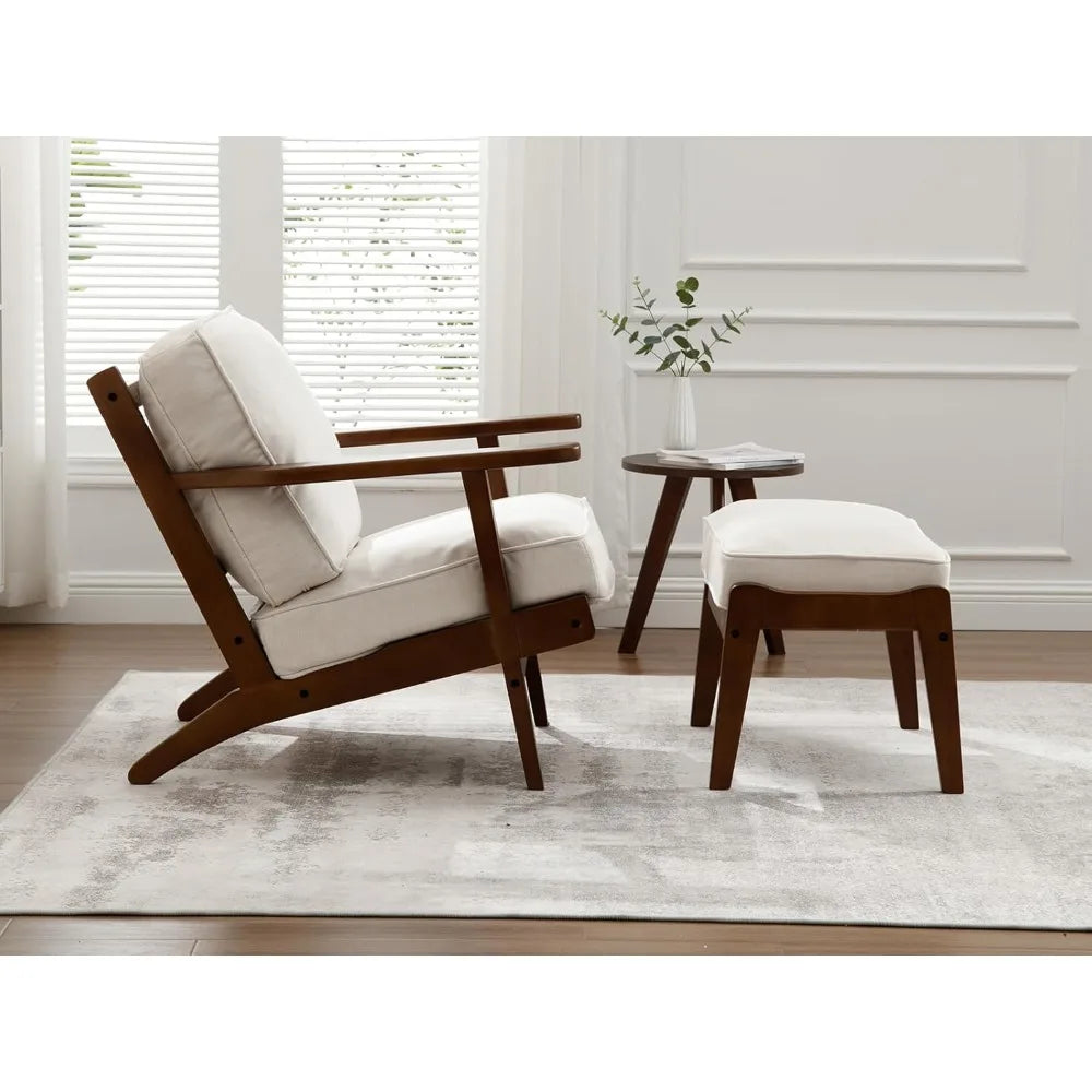 The Fontaine Walnut & Bouclé Accent Chair