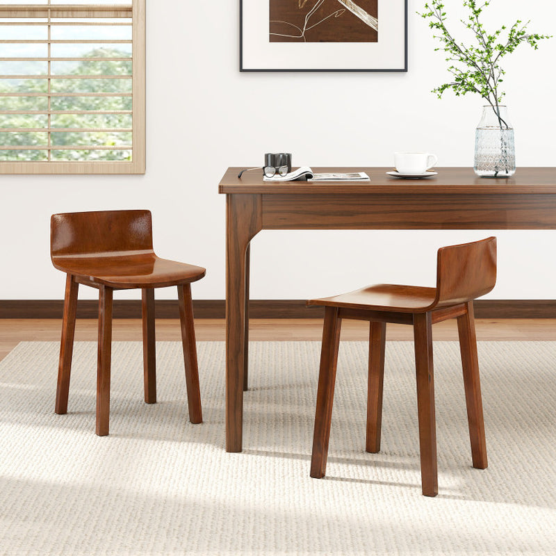 Wood Dining Chair Set of 2 Farmhouse Kitchen Dining Room Chairs Mid-Century Modern Armless Side Chairs