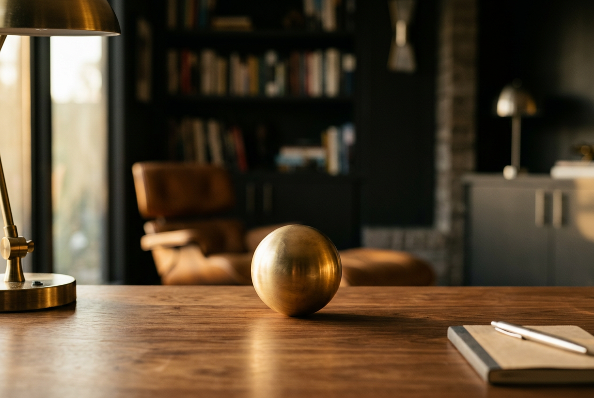 Brass Paperweight Sphere | Orbit Weight