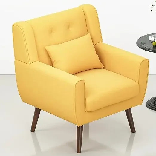 Ellington Collection | Tapered-Leg Atomic-Era Walnut & Wool Lounge Chair - styled from an alternate angle revealing dimensional depth in a Mid-Century Modern living room setting.