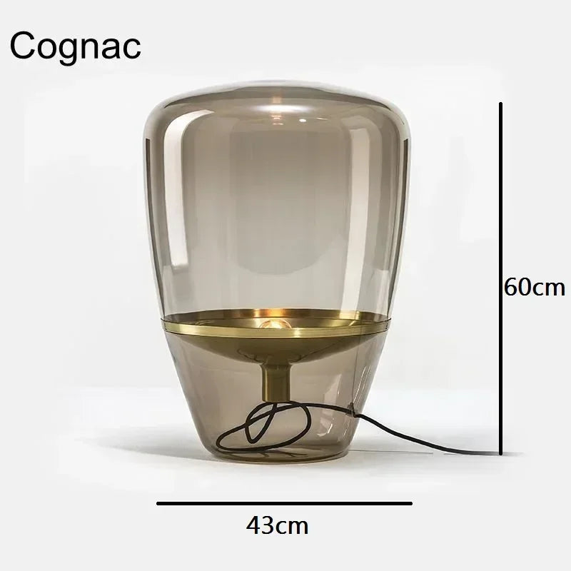 Astoria Collection | Sculptural Glass-Topped Czech Crystal Table Lamp - detail view 13 revealing design nuance in a Mid-Century Modern living room setting.