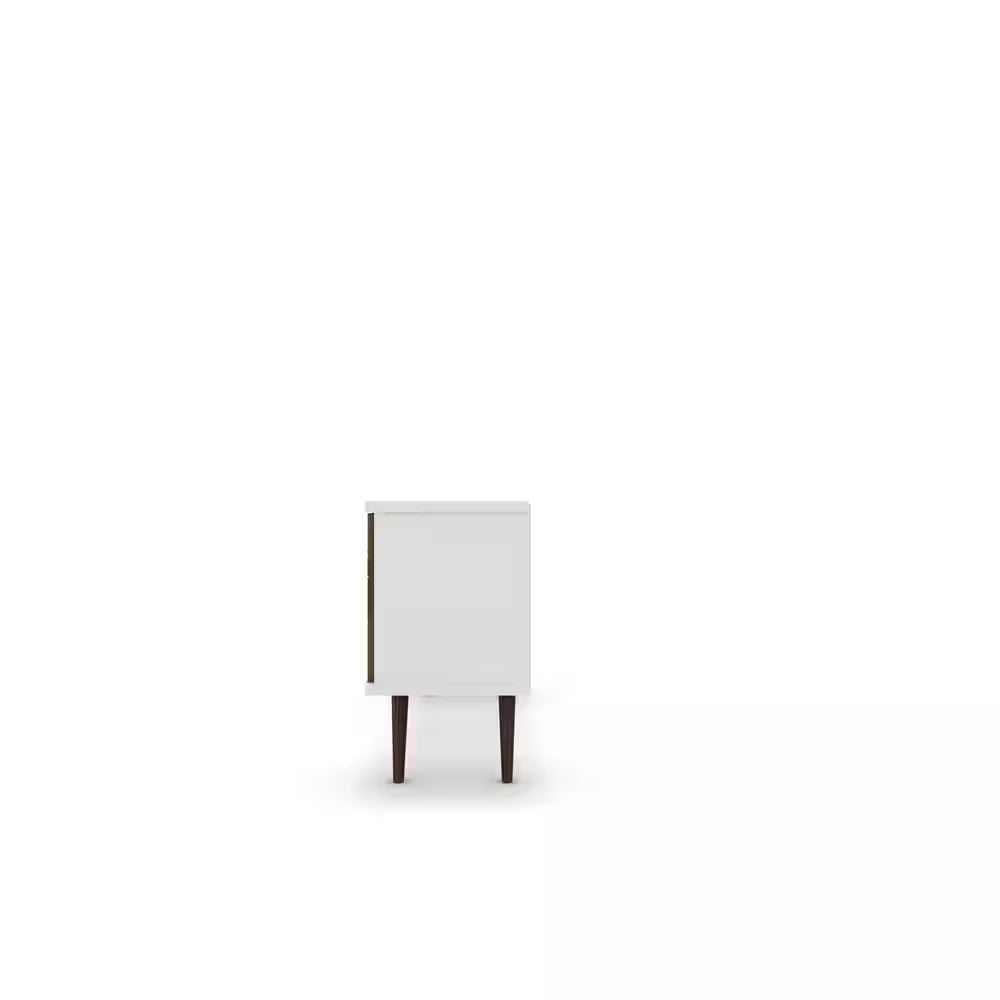 Liberty 53.14 In. White and Rustic Brown TV Stand Fits Tvs up to 50 In. with Storage Doors, Shelves and Cable Management