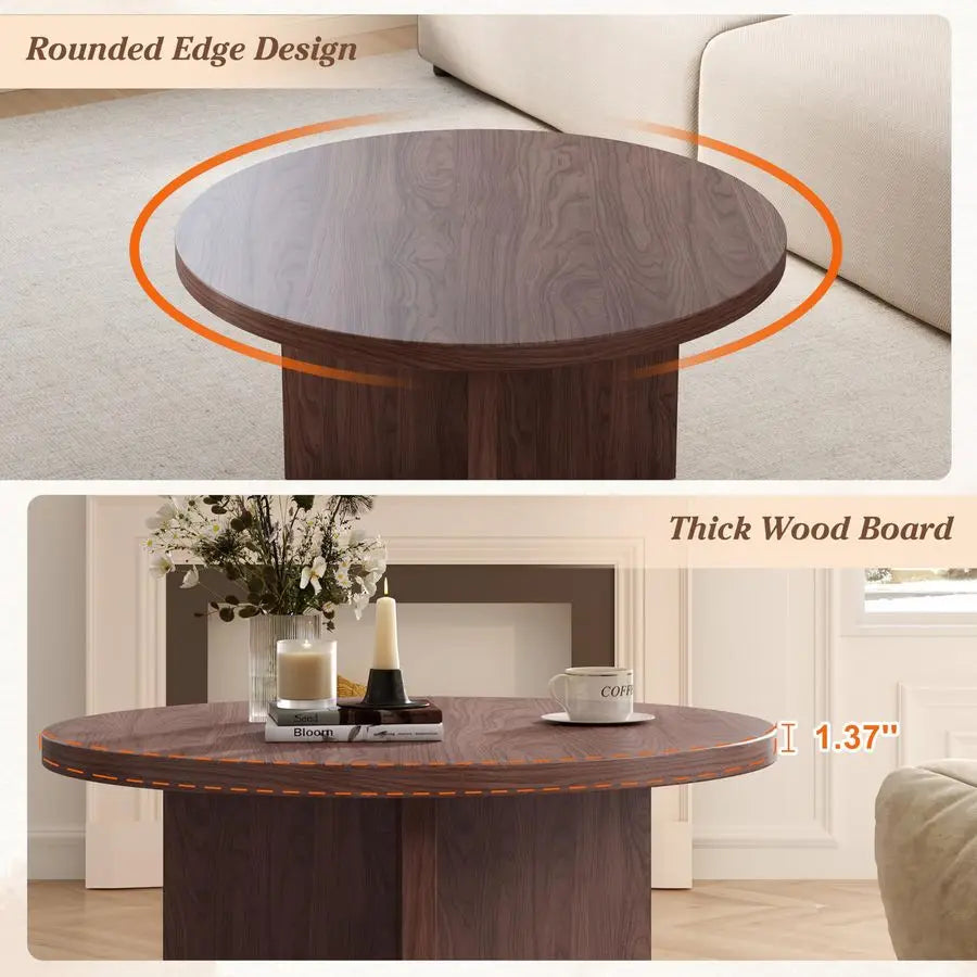 Astoria Collection | Desert-Modern Walnut Coffee Table - featuring close-up joinery and artisanal finish quality in a Mid-Century Modern living room setting.