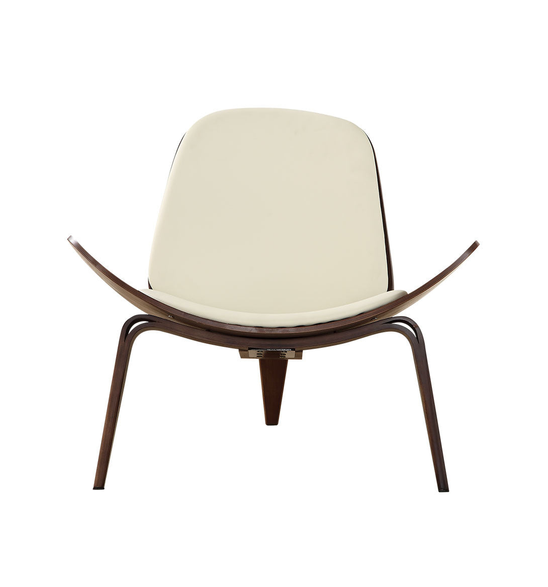 Ellington Collection | Sculptural Leather-Wrapped Walnut Leisure Chair - highlighting material texture and craftsmanship detail in a Mid-Century Modern living room setting.