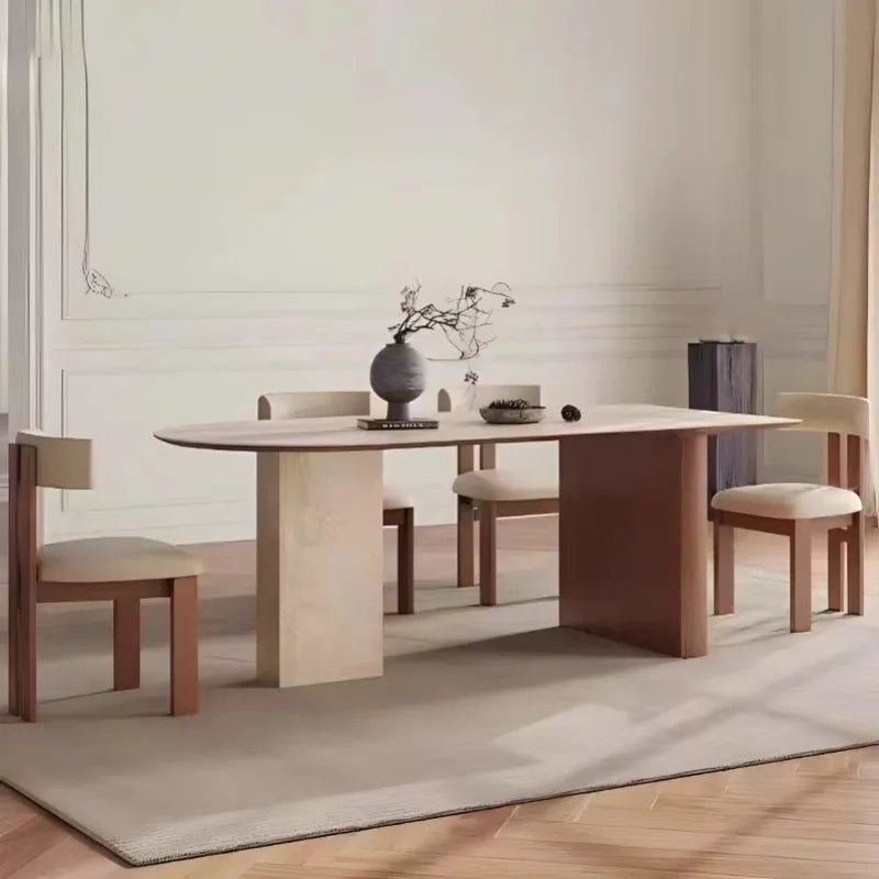 The Dresden Travertine Dining Table