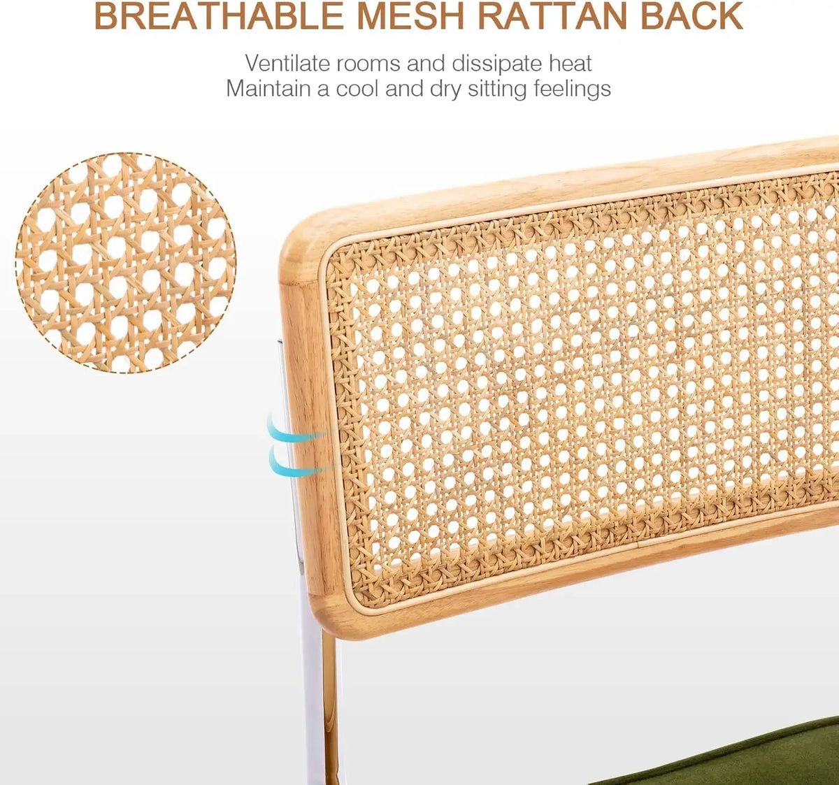 The Cordoba Velvet & Rattan Dining Chair Set