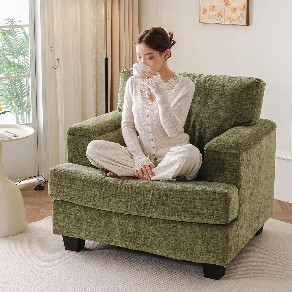 Ellington Collection | Tapered-Leg Nordic Walnut & Wool Accent Chair - presented at scale within a designed interior in a Mid-Century Modern living room setting.