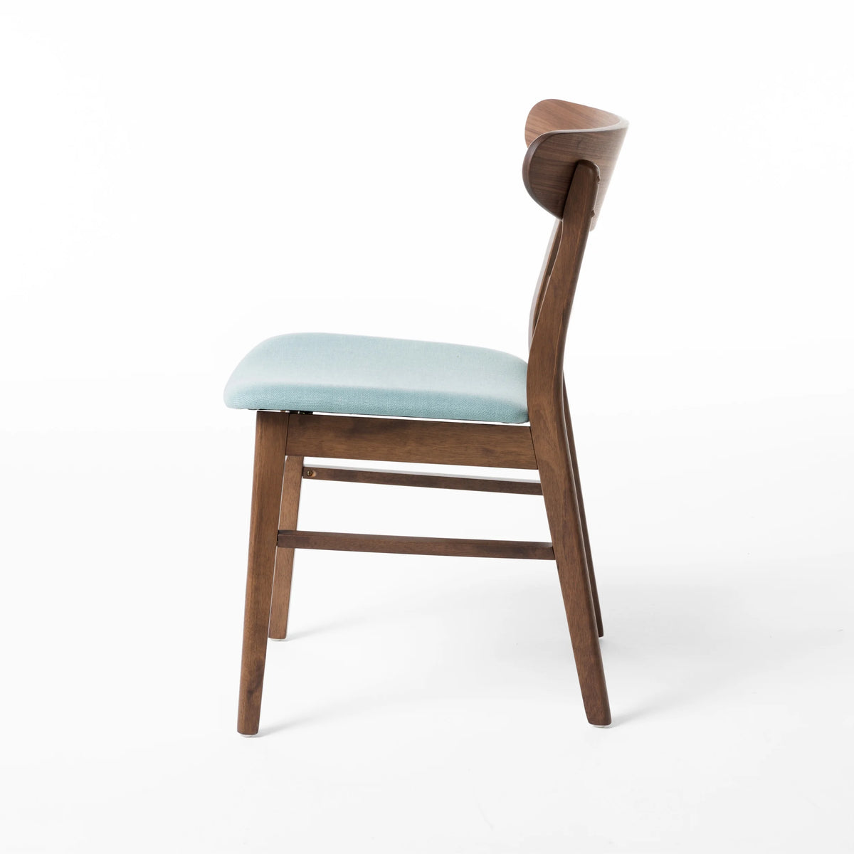 GDF Studio Isador Mid Century Modern Fabric Upholstered Wood Dining Chairs, Set of 2, Mint and Walnut