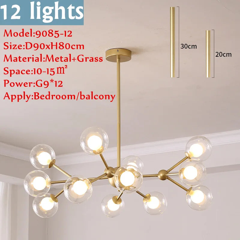 The Astoria Multi-Sphere Glass Chandelier