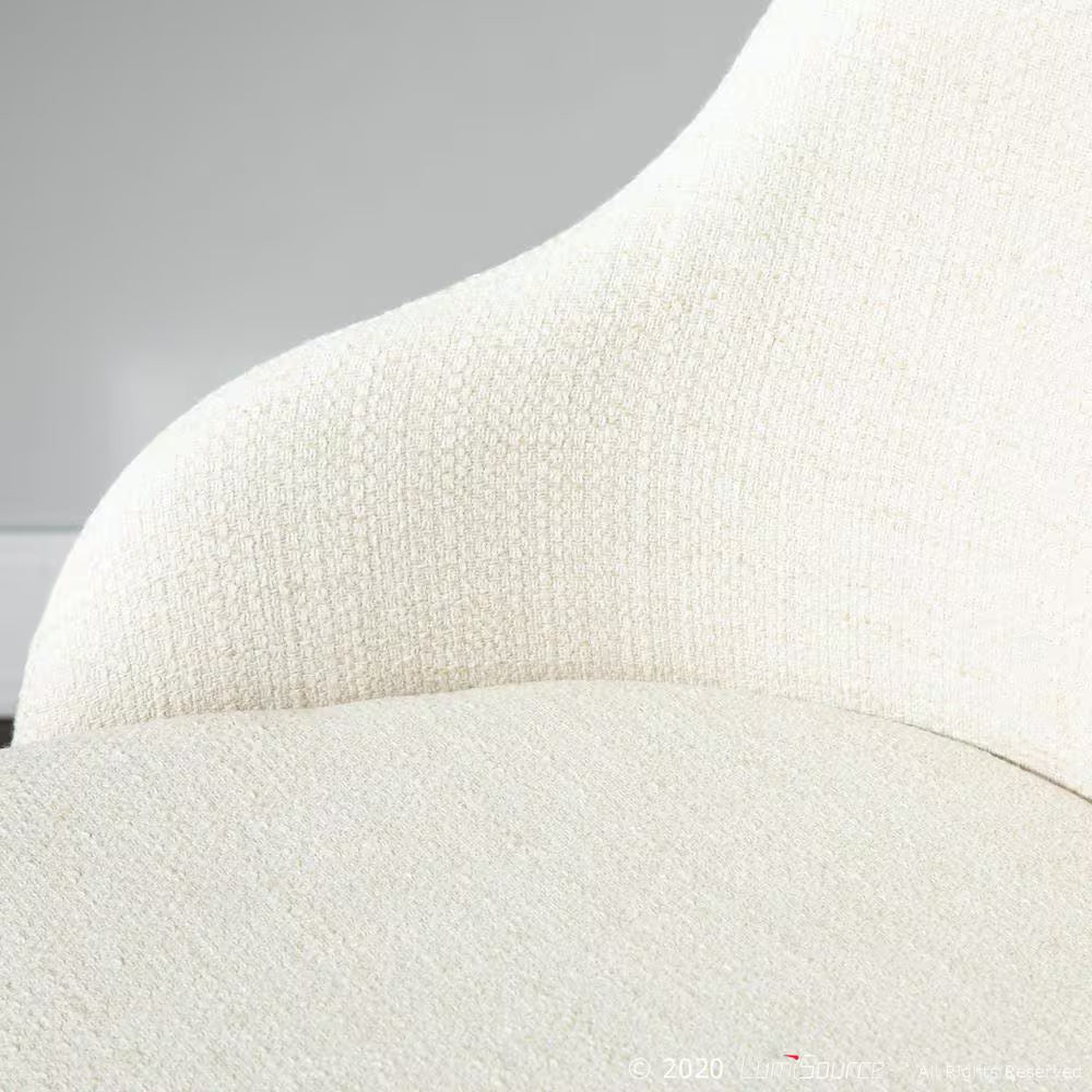 Bacci Mid-Century Modern Walnut and Cream Fabric Dining/Accent Chair in Wood