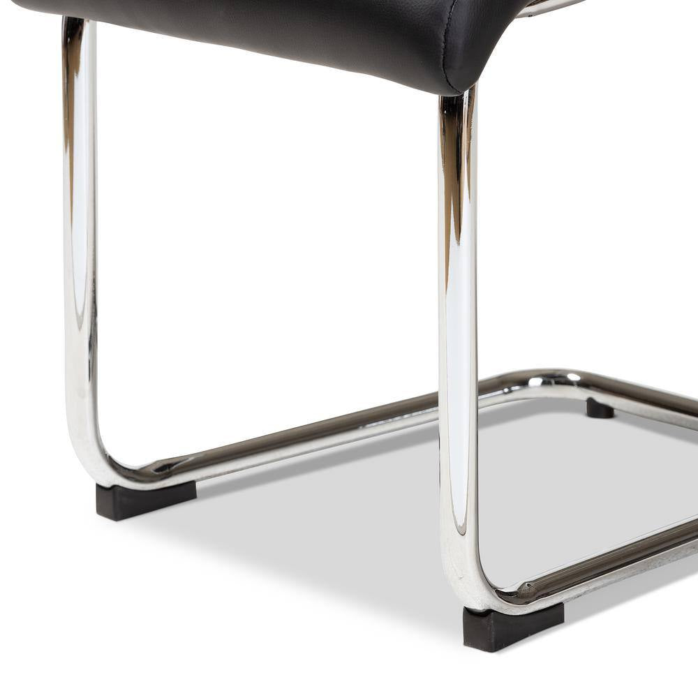 Marlys Black Faux Leather Upholstered Dining Chair (Set of 4)
