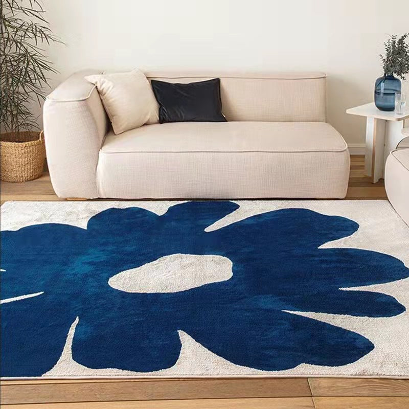 Aquamarine Modern Minimalist Abstract Cashmere Floor Mat