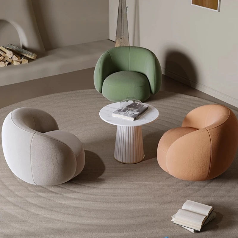 Ellington Collection | Tapered-Leg Nordic Walnut & Linen Lounge Chair - demonstrating proportional harmony within the collection in a Mid-Century Modern living room setting.