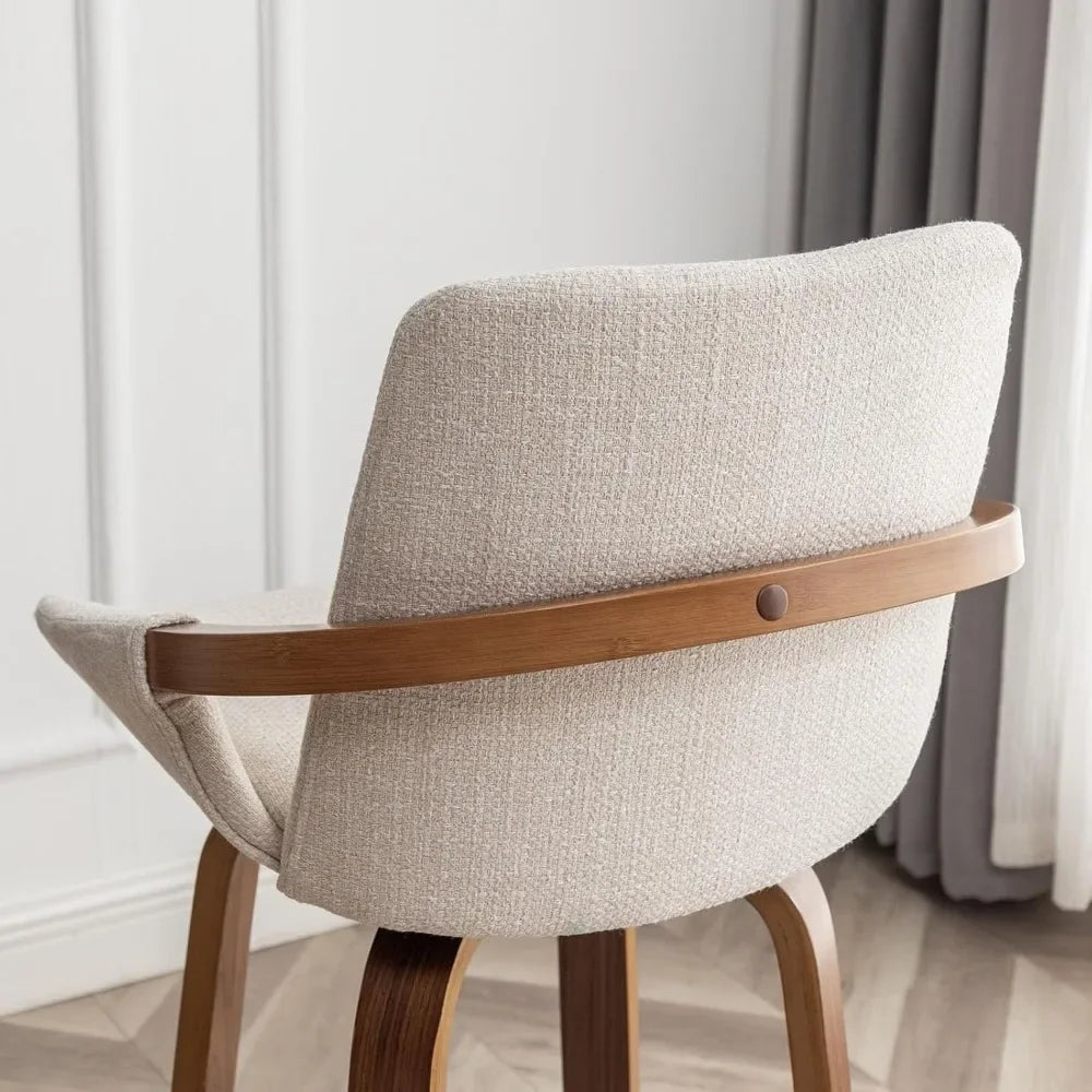 The Meridian Charcoal & Beige Swivel Barstools