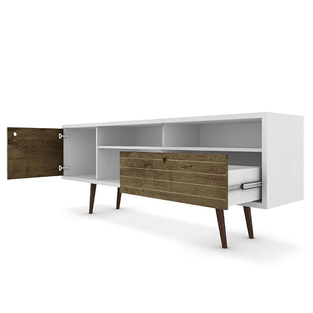 Liberty 70.86 Inch Mid Century Modern Wood TV Stand with Legs